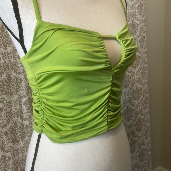 Urban outfitters lime green runched crop top - Picture 1 of 5